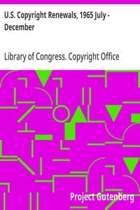 U.S. Copyright Renewals, 1965 July - December