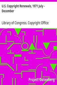 Cover of U.S. Copyright Renewals, 1971 July - December