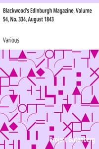 Cover of Blackwood's Edinburgh Magazine, Volume 54, No. 334, August 1843