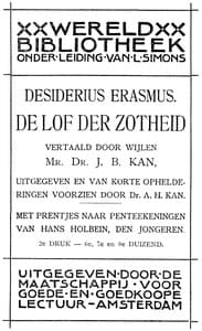 Cover of De Lof der Zotheid