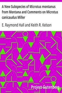 Cover of A New Subspecies of Microtus montanus from Montana and Comments on Microtus canicaudus Miller