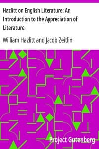 Cover of Hazlitt on English Literature: An Introduction to the Appreciation of Literature