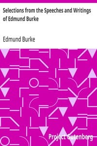 Cover of Selections from the Speeches and Writings of Edmund Burke