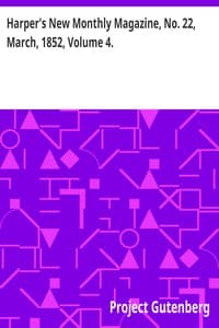 Cover of Harper's New Monthly Magazine, No. 22, March, 1852, Volume 4.