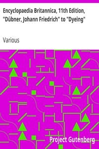 Cover of Encyclopaedia Britannica, 11th Edition, "Dübner, Johann Friedrich" to "Dyeing": Volume 8, Slice 8