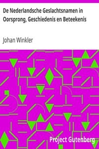 Cover of De Nederlandsche Geslachtsnamen in Oorsprong, Geschiedenis en Beteekenis