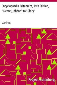 Cover of Encyclopaedia Britannica, 11th Edition, "Gichtel, Johann" to "Glory": Volume 12, Slice 1