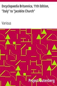 Cover of Encyclopaedia Britannica, 11th Edition, "Italy" to "Jacobite Church": Volume 15, Slice 1
