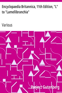 Cover of Encyclopaedia Britannica, 11th Edition, "L" to "Lamellibranchia": Volume 16, Slice 1