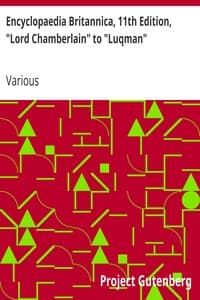 Cover of Encyclopaedia Britannica, 11th Edition, "Lord Chamberlain" to "Luqman": Volume 17, Slice 1
