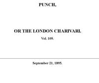 Cover of Punch or the London Charivari, Vol. 109, September 21, 1895