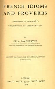 Cover of French Idioms and Proverbs: A Companion to Deshumbert's "Dictionary of Difficulties"