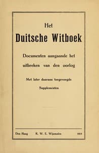 Cover of Het Duitsche Witboek: Documenten aangaande het uitbreken van den oorlog
