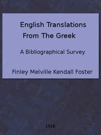 Cover of English Translations from the Greek: A Bibliographical Survey