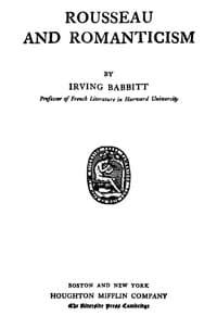 Cover of Rousseau and Romanticism
