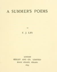 Cover of A Summer's Poems