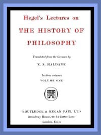 Cover of Hegel's Lectures on the History of Philosophy: Volume 1 (of 3)
