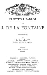 Cover of Elektitaj fabloj de J. de La Fontaine