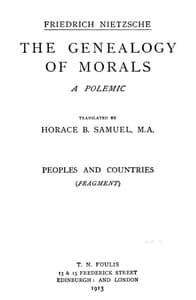 Cover of The Genealogy of Morals: The Complete Works, Volume Thirteen, edited by Dr. Oscar Levy.