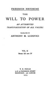 Cover of The Will to Power: An Attempted Transvaluation of All Values. Book III and IV