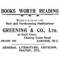 Books Worth Reading: Being a List of the New and Forthcoming Publications of Greening & Co., Ltd, season 1901