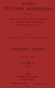 Cover of Modern English biography, volume 1 (of 4), A-H