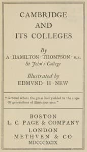 Cover of Cambridge and Its Colleges