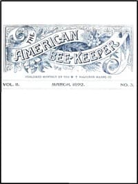 Cover of The American Bee-Keeper, Vol. II, Number 3, March, 1892