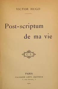 Post-scriptum de ma vie