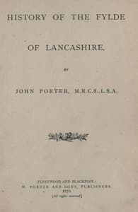 Cover of History of the Fylde of Lancashire