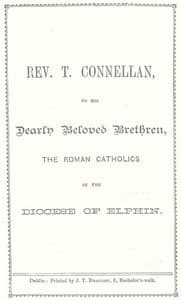 Cover of Rev. T. Connellan, to his dearly beloved brethren, the Roman Catholics of the diocese of Elphin