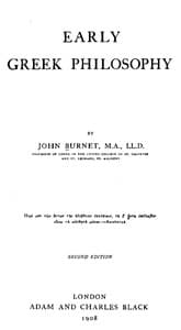 Cover of Early Greek philosophy