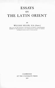 Cover of Essays on the Latin Orient