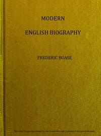 Cover of Modern English biography, volume 2 (of 4), I-Q