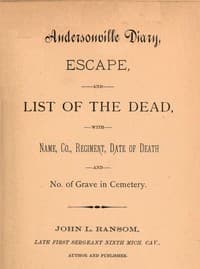 Andersonville diary : $b escape, and list of the dead, with name, co., regiment, date of death and no. of grave in cemetery
