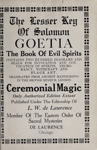 Cover of The lesser Key of Solomon, Goetia, the book of evil spirits : $b contains two hundred diagrams and seals for invocation and convocation of spirits, necromancy, witchcraft and black art