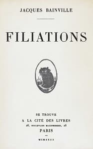 Cover of Filiations