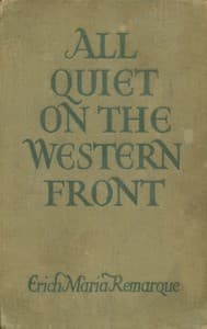 Cover of All quiet on the Western Front