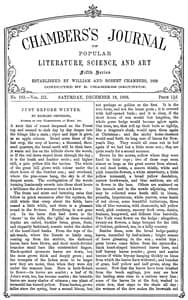 Cover of Chambers's Journal of Popular Literature, Science, and Art, fifth series, no. 155, vol. III, December 18, 1886