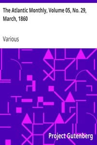 Cover of The Atlantic Monthly, Volume 05, No. 29, March, 1860: A Magazine of Literature, Art, and Politics