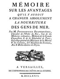 Cover of Mémoire sur les avantages qu'il y auroit à changer absolument la nourriture des gens de mer