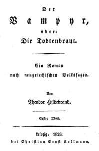 Cover of Der Vampyr, oder: Die Todtenbraut. Erster Theil.: Ein Roman nach neugriechischen Volkssagen